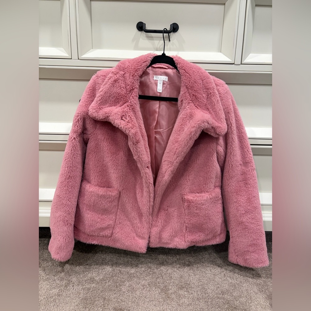 LEITH Pink Teddy Coat - XS
